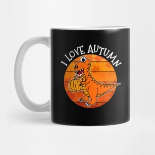 Autumn T-Rex Dinosaur Pumpkin Fall Thanksgiving Mug